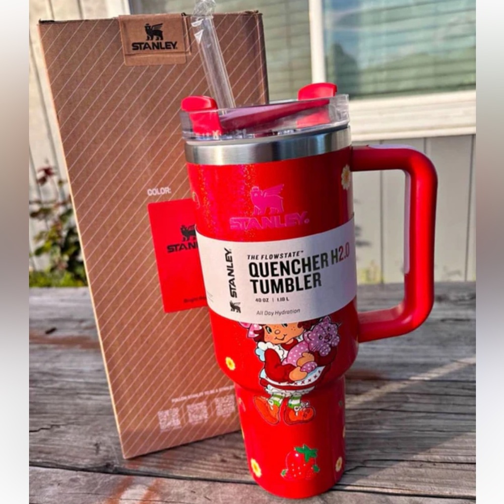Strawberry Shortcake x Stanley quencher water bottle cup loveshackfancy